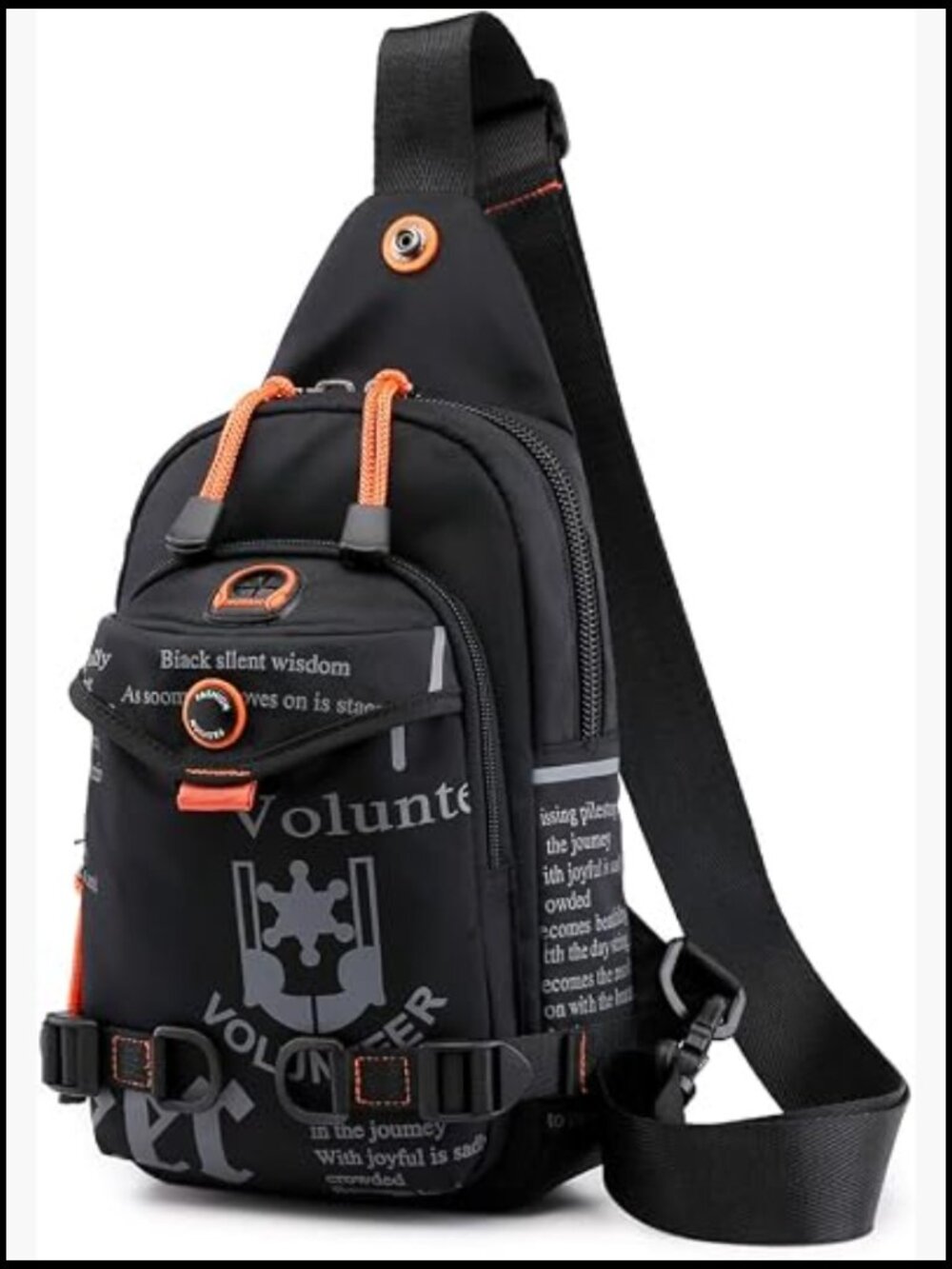 Nylon Crossbody Sling Backpack Water Resistant Travel Daypack Casual